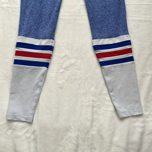 Bombshell Sportswear Blue Red and White Sock Leggings - Picture 3 of 5